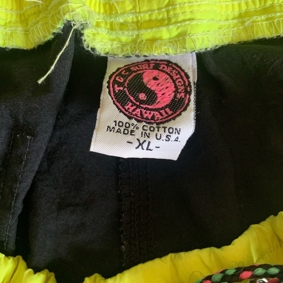 VINTAGE 90’s T & C Surf Swim Trunks - Picture 5 of 6